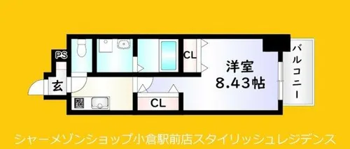 アクシオ北九州Ⅲ【12階】の間取り