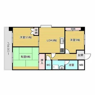 豊中服部アパートメント【4階】の間取り