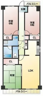 藤和ハイタウン企救丘駅前Ⅱ【3階】の間取り