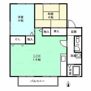 ラディッシュタウン昭山G棟【203号室】の間取り