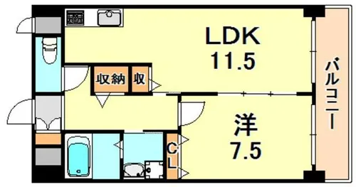 西舞子壱番館【6階】の間取り