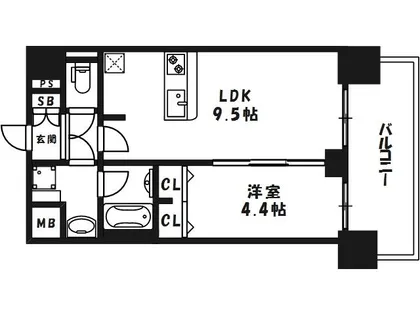 プレサンス大阪天満リバーシア【7階】の間取り