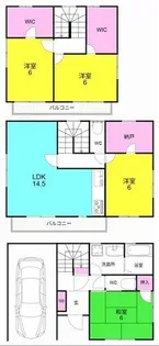 兵庫県西宮市満池谷町【一戸建】の間取り