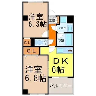 スリーウェイ金山【2階】の間取り