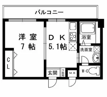 ハピネス六甲【5階】の間取り