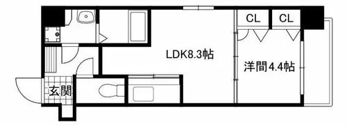 エスポワール筑紫通り【8階】の間取り