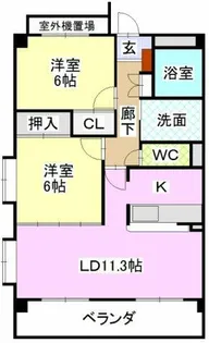 レージュ新栄町【205号室】の間取り