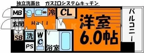 プレサンス上町台東平【9階】の間取り