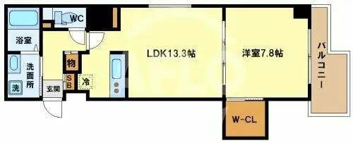 パウゼ堺筋【12階】の間取り