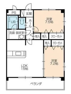 アンピレイン【1階】の間取り