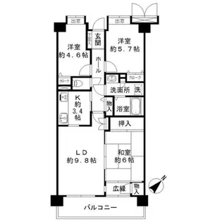助松パーク・ホームズ【415号室】の間取り