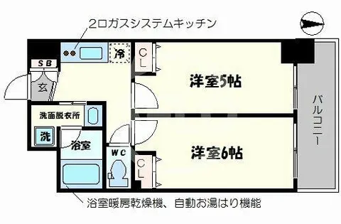 エステムコート難波Ⅴブロード【9階】の間取り