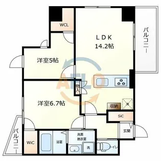 LEGALAND+ABENO SANMEICHO【5階】の間取り