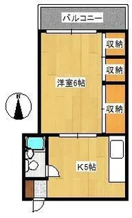 ハイツ清水【405号室】の間取り
