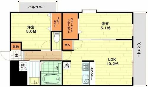 スプランディッド中之島WEST【2階】の間取り