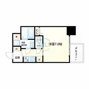 S-RESIDENCE難波大国町Deux【4階】の間取り