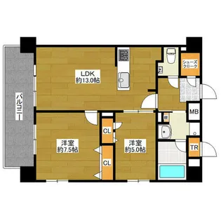 ルーグ箱崎【103号室】の間取り
