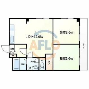 クリスタル長居【5階】の間取り