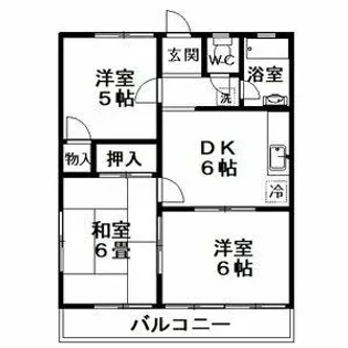 グリーンハイツ甲山【3階】の間取り