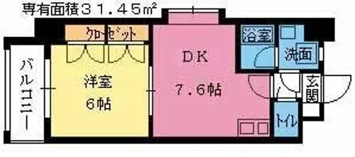 コンドミニアムステーションサイド博多【6階】の間取り
