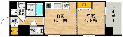 ふぁみーゆ夕陽ケ丘【8階】の間取り