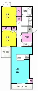 LaLaBrezza芦屋翠ヶ丘【301号室】の間取り