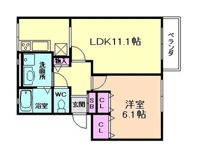 ヴィラアゼリア【102号室】の間取り