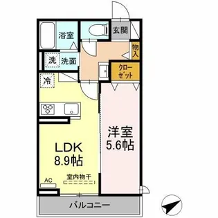D-SQUARE【301号室】の間取り