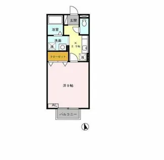 モナリエS【202号室】の間取り