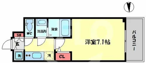 S-RESIDENCE天満Gracis【10階】の間取り