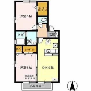 クレール B【1階】の間取り