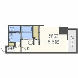 プライムアーバン松屋町【606号室】の間取り