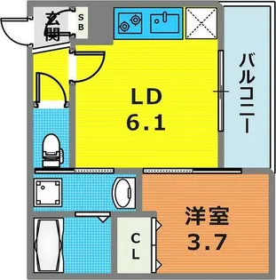 ココングランジュール芦屋西1【103号室】の間取り