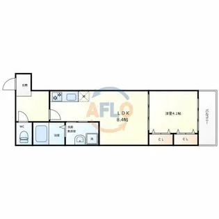 クローバー・シエル長居公園【1階】の間取り