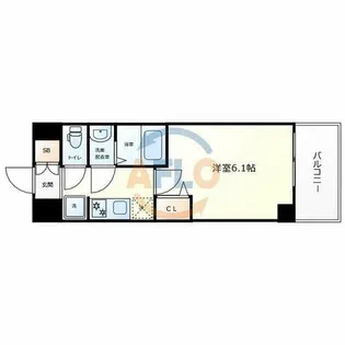 プレサンス天王寺ヴィヴァン【6階】の間取り