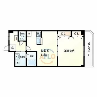エルロード住吉6号館【4階】の間取り