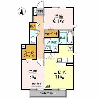 フィエルテⅡ【1階】の間取り