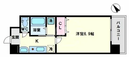 プルミエール天王寺【8階】の間取り