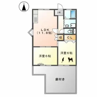 ロイヤルタウン天子田【1階】の間取り