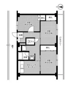 ビレッジハウス奥北野【3-305号室】の間取り