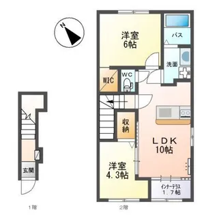 ヴィラ廣野【2階】の間取り