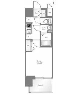 エステムコート四天王寺夕陽丘Ⅱ【6階】の間取り
