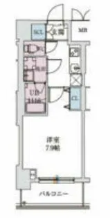スプランディッド上本町WEST【1504号室】の間取り