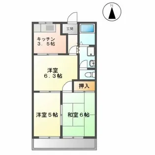 エクセルリバーサイドA棟【2階】の間取り