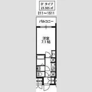 S-RESIDENCE新大阪駅前【14階】の間取り