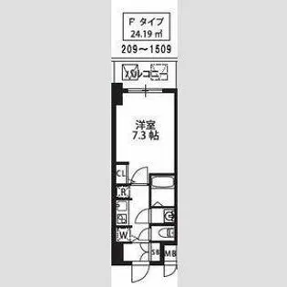 S-RESIDENCE新大阪駅前【7階】の間取り