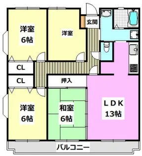ファミール箕面【3階】の間取り
