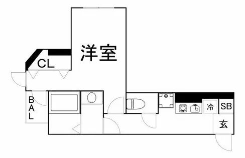メゾンルージュ谷町【3階】の間取り