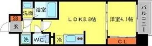 SERENiTE本町エコート【13階】の間取り