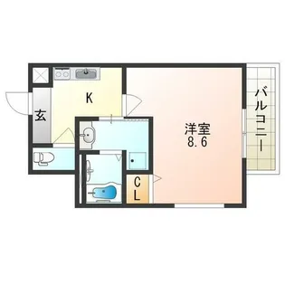 大阪府大阪市平野区瓜破1丁目【アパート】の間取り